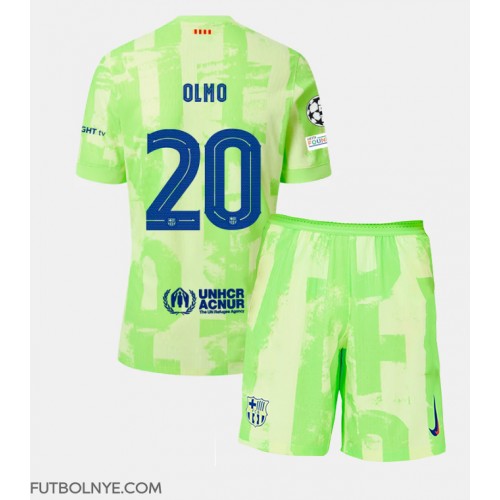 Camiseta Barcelona Dani Olmo #20 Tercera Equipación para niños 2024-25 manga corta (+ pantalones cortos)